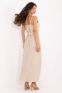 Sukienka damska maxi Model MI-SK-A6401.00 beżowa beige - Italy Moda