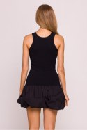 Sukienka damska elegancka mini czarna black - Moe