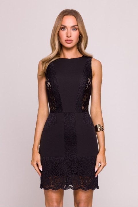 Sukienka damska elegancka mini czarna black - Moe Sukienka damska elegancka mini czarna black - Moe