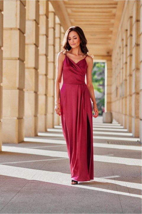 Sukienka damska Model Salma BOR SUK0462 Bordo - Roco Fashion Sukienka damska Model Salma BOR SUK0462 Bordo - Roco Fashion