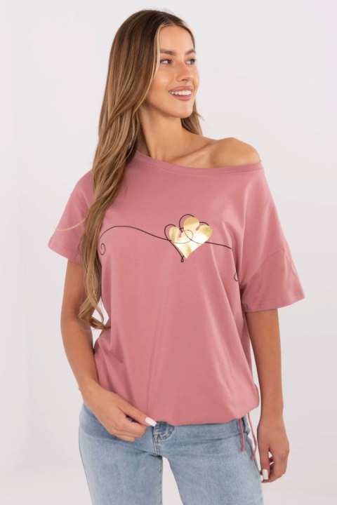 Bluzka T-shirt Damski Model CLM-TS-1017.03 Dark Pink - Factory Price Bluzka T-shirt Damski Model CLM-TS-1017.03 Dark Pink - Factory Price