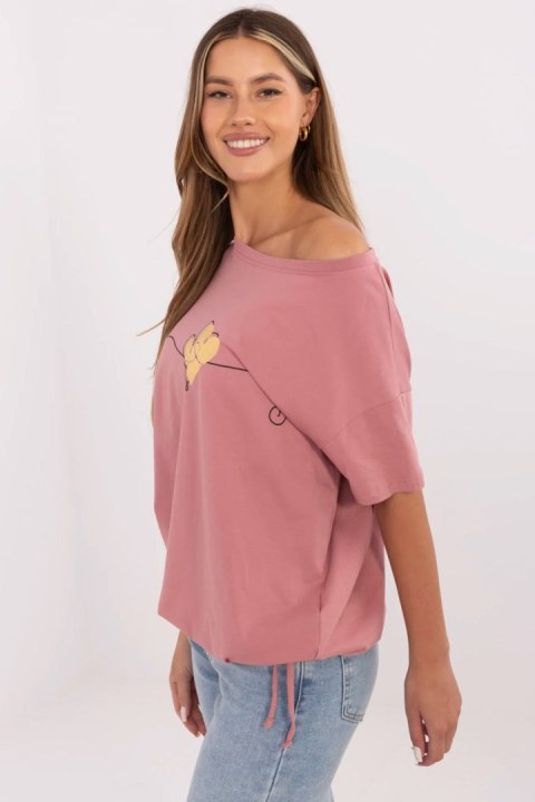 Bluzka T-shirt Damski Model CLM-TS-1017.03 Dark Pink - Factory Price Bluzka T-shirt Damski Model CLM-TS-1017.03 Dark Pink - Factory Price