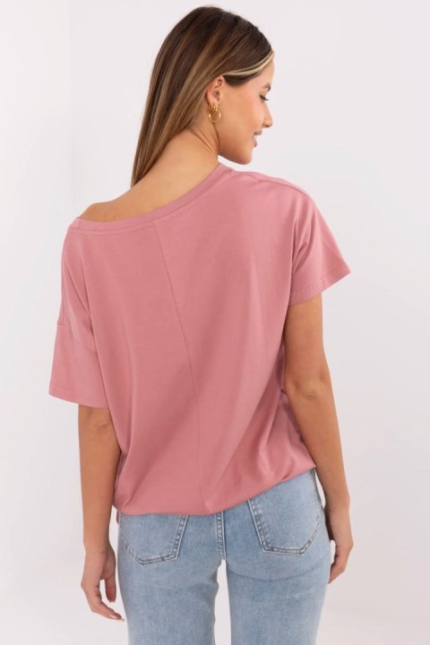 Bluzka T-shirt Damski Model CLM-TS-1017.03 Dark Pink - Factory Price Bluzka T-shirt Damski Model CLM-TS-1017.03 Dark Pink - Factory Price