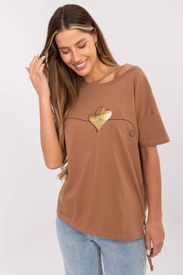 Bluzka T-shirt Damski Model CLM-TS-1017.03 Light Brown - Factory Price