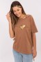 Bluzka T-shirt Damski Model CLM-TS-1017.03 Light Brown - Factory Price