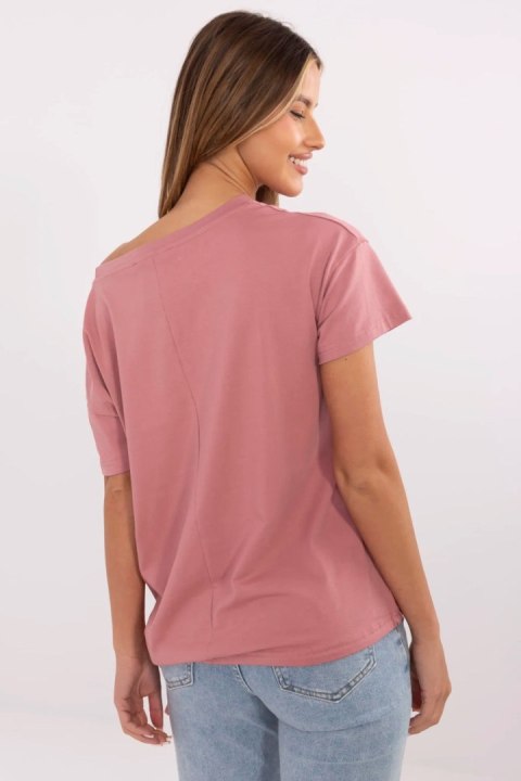 Bluzka T-shirt Damski Model CLM-TS-1019.79 Dark Pink - Factory Price Bluzka T-shirt Damski Model CLM-TS-1019.79 Dark Pink - Factory Price