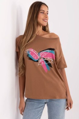 Bluzka T-shirt Damski Model CLM-TS-1019.79 Light Brown - Factory Price