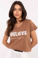 Bluzka T-shirt Damski Model CLM-TS-1726.87 Light Brown - Factory Price