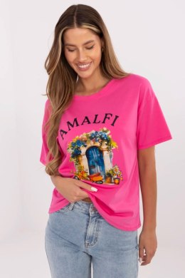 Bluzka damska T-shirt Damski Model MI-TS-M3221G.75 Dark Pink - Italy Moda
