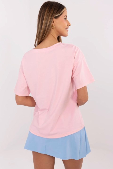 Bluzka damska T-shirt Damski Model MI-TS-M3221G.75 Light Pink - Italy Moda Bluzka damska T-shirt Damski Model MI-TS-M3221G.75 Light Pink - Italy Moda