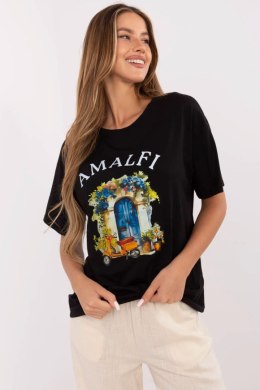 Bluzka damska T-shirt Damski ModelMI-TS-M3221G.75 Black - Italy Moda