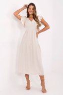 Sukienka damska letnia midi Model MI-SK-A2489.21 beżowa beige - Italy Moda
