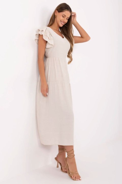 Sukienka damska letnia midi Model MI-SK-A2489.21 beżowa beige - Italy Moda Sukienka damska letnia midi Model MI-SK-A2489.21 beżowa beige - Italy Moda