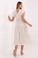 Sukienka damska letnia midi Model MI-SK-A2489.21 beżowa beige - Italy Moda