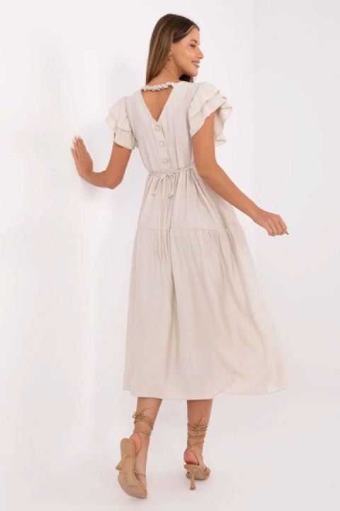 Sukienka damska letnia midi Model MI-SK-A2489.21 beżowa beige - Italy Moda Sukienka damska letnia midi Model MI-SK-A2489.21 beżowa beige - Italy Moda