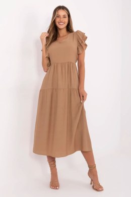 Sukienka damska letnia midi Model MI-SK-A2489.21 karmelowa camel - Italy Moda