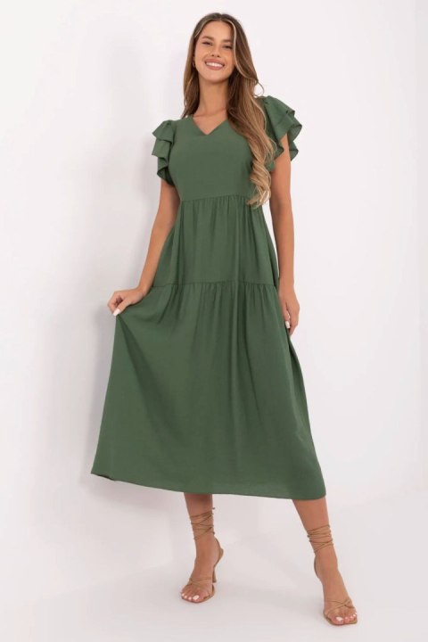 Sukienka damska letnia midi Model MI-SK-A2489.21 khaki - Italy Moda Sukienka damska letnia midi Model MI-SK-A2489.21 khaki - Italy Moda