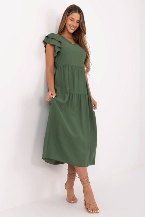 Sukienka damska letnia midi Model MI-SK-A2489.21 khaki - Italy Moda Sukienka damska letnia midi Model MI-SK-A2489.21 khaki - Italy Moda