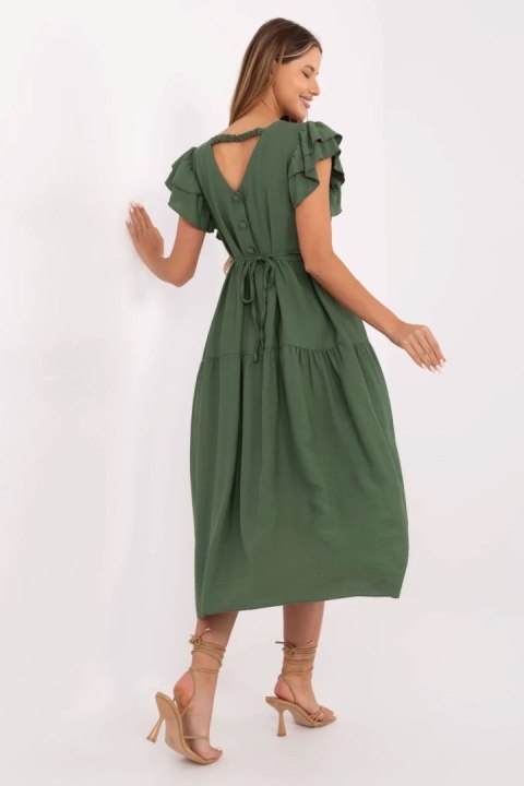 Sukienka damska letnia midi Model MI-SK-A2489.21 khaki - Italy Moda Sukienka damska letnia midi Model MI-SK-A2489.21 khaki - Italy Moda