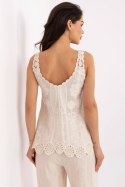 Bluzka top damski haftowany ażurowy Model MI-BZ-8823.73 beżowy beige