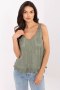 Bluzka top damski haftowany ażurowy Model MI-BZ-8823.73 khaki