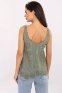 Bluzka top damski haftowany ażurowy Model MI-BZ-8823.73 khaki