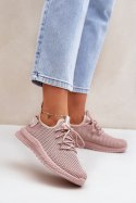 Buty Sportowe Sneakersy damskie siateczkowe Model Harice NB726 różowe pink