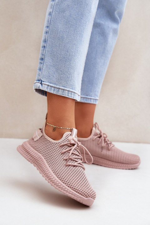 Buty Sportowe Sneakersy damskie siateczkowe Model Harice NB726 różowe pink