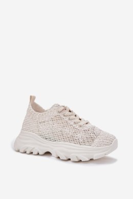 Buty Sportowe Sneakersy damskie Model Jelhiris SF-69 beżowe beige