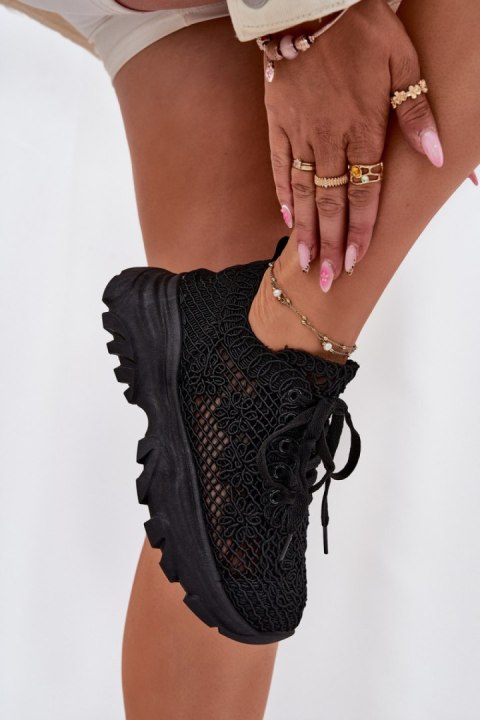 Buty Sportowe Sneakersy damskie Model Jelhiris SF-69 czarne black Buty Sportowe Sneakersy damskie Model Jelhiris SF-69 czarne black