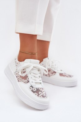 Buty Sportowe Sneakersy damskie stokrotki Model Jenithra 8989 białe white