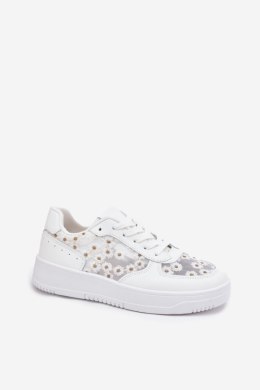 Buty Sportowe Sneakersy damskie stokrotki Model Jenithra 8989 białe white