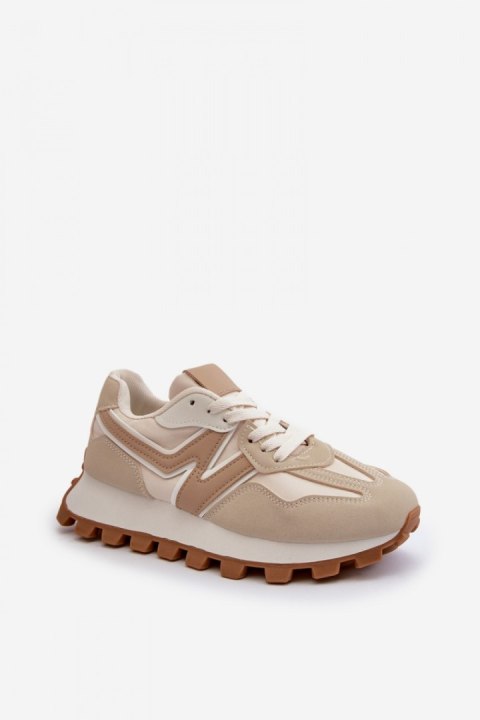 Buty Sportowe Sneakersy damskie Model Kalelia PC231 beżowe beige Buty Sportowe Sneakersy damskie Model Kalelia PC231 beżowe beige