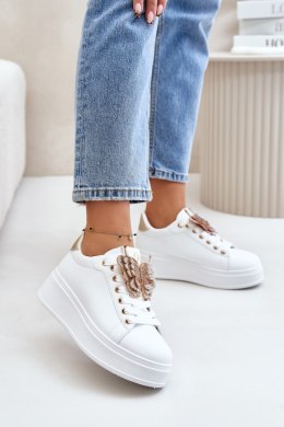 Buty Sportowe Sneakersy damskie Model Naritevia YY-23 White/Gold