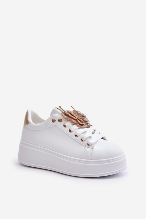 Buty Sportowe Sneakersy damskie Model Naritevia YY-23 White/Gold Buty Sportowe Sneakersy damskie Model Naritevia YY-23 White/Gold