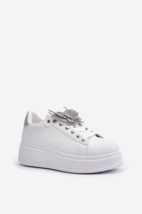 Buty Sportowe Sneakersy damskie Model Naritevia YY-23 White/Silver Buty Sportowe Sneakersy damskie Model Naritevia YY-23 White/Silver