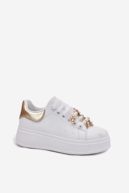 Buty Sportowe Sneakersy damskie Model Ocerdia YY-156 białe/złote white/gold