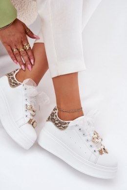 Buty Sportowe Sneakersy damskie Model Ocerdia YY-156 białe white/panterka