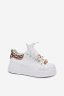 Buty Sportowe Sneakersy damskie Model Ocerdia YY-156 białe white/panterka