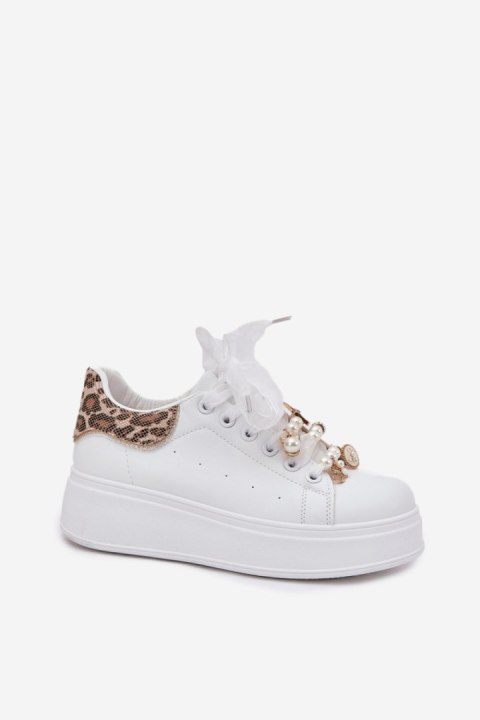 Buty Sportowe Sneakersy damskie Model Ocerdia YY-156 białe white/panterka Buty Sportowe Sneakersy damskie Model Ocerdia YY-156 białe white/panterka