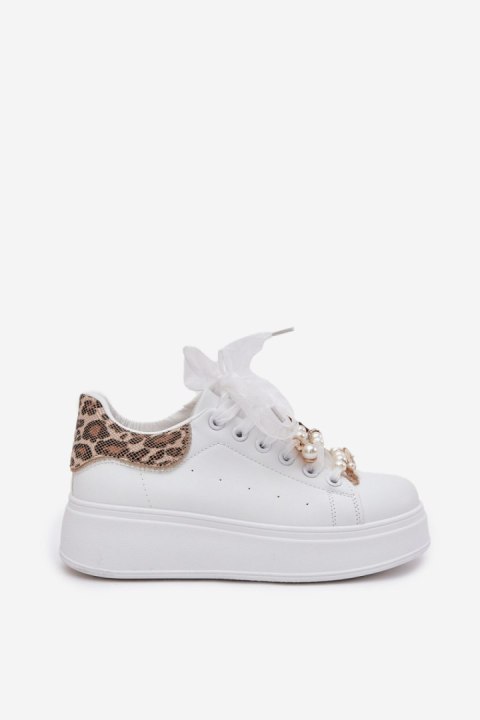 Buty Sportowe Sneakersy damskie Model Ocerdia YY-156 białe white/panterka Buty Sportowe Sneakersy damskie Model Ocerdia YY-156 białe white/panterka