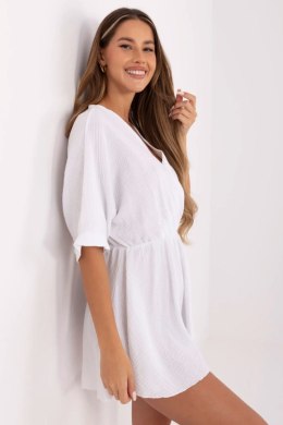 Kombinezon damski muślinowy kopertowy krótki Model MI-KO-129150.93 biały white