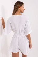 Kombinezon damski muślinowy kopertowy krótki Model MI-KO-129150.93 biały white