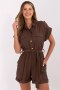 Kombinezon damski koszulowy krótki Model MI-KO-A5043.70 brązowy brown