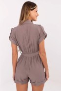 Kombinezon damski koszulowy krótki Model MI-KO-A5043.70 ciemny beżowyy dark beige
