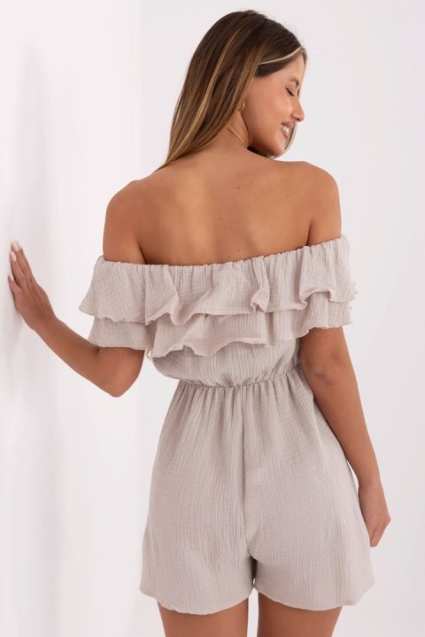 Kombinezon damski muślinowy hiszpanka krótki Model MI-KO-A5050.65 beżowy beige Kombinezon damski muślinowy hiszpanka krótki Model MI-KO-A5050.65 beżowy beige
