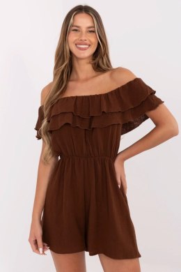 Kombinezon damski muślinowy hiszpanka krótki Model MI-KO-A5050.65 brązowy brown