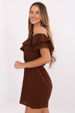 Kombinezon damski muślinowy hiszpanka krótki Model MI-KO-A5050.65 brązowy brown
