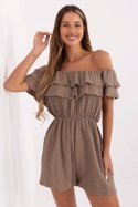 Kombinezon damski muślinowy hiszpanka krótki Model MI-KO-A5050.65 ciemny beżowy dark beige