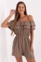 Kombinezon damski muślinowy hiszpanka krótki Model MI-KO-A5050.65 ciemny beżowy dark beige